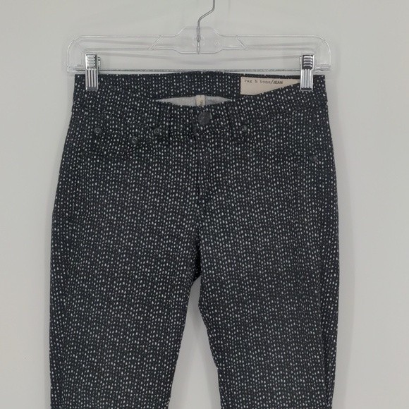 Rag & Bone Women's Legging Size 25 Beachwood Black Speckled Skinny Jean - Picture 2 of 14